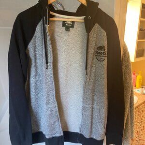 Women's Grey and Black Roots Zip-Up Hoodie